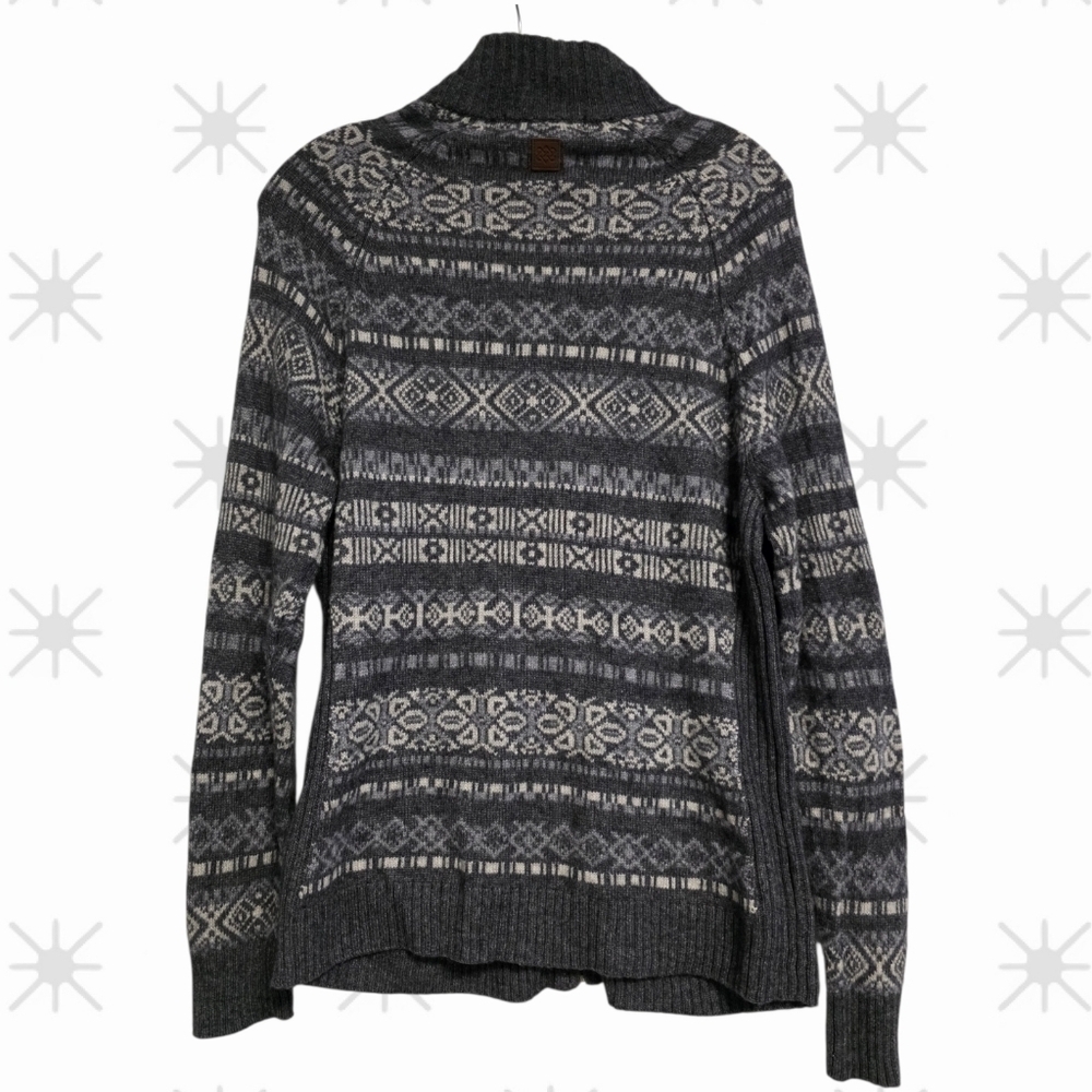Sherpa Adventure Gear Paro Gray And White Full Zip Sweater Size Large - Picture 2 of 6